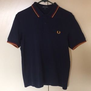 Fred Perry M3600 Twin Tipped Polo - Navy Blue